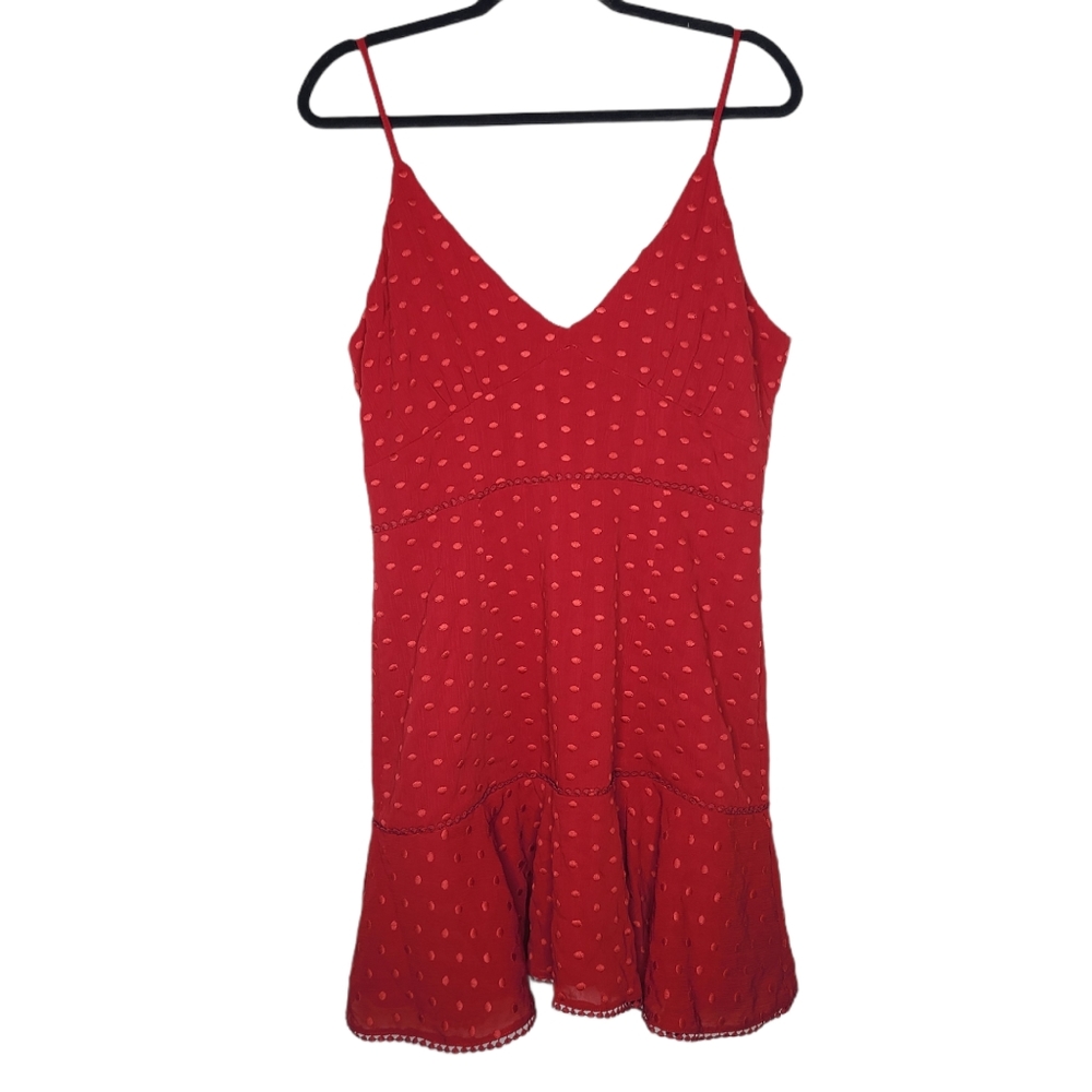 Keepsake The Label Deep Love Polka Dot Crimson Red Dress 30180661 Large NWT - Picture 1 of 11